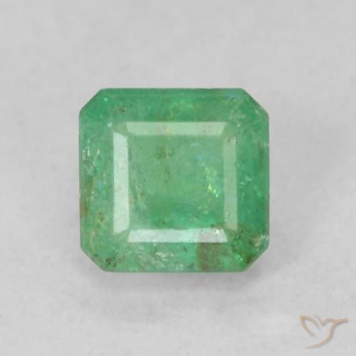 0.44ct 자연스러운 토끼풀 그린 에메랄드, 에메랄드 컷, SI