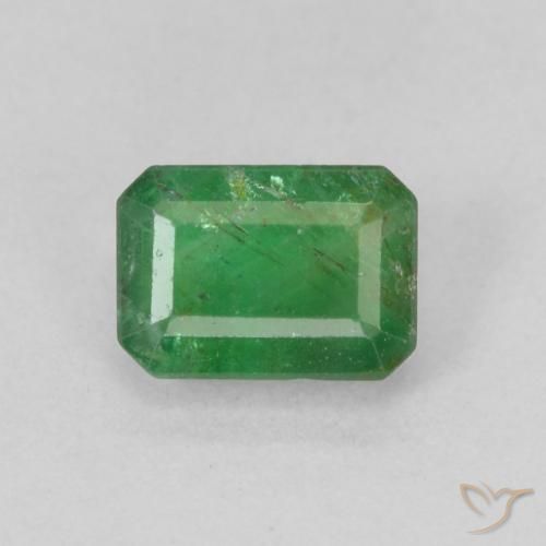 0.69ct 자연스러운 미디엄 그린 에메랄드, 에메랄드 컷, SI