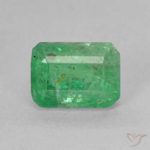 1.13ct 자연스러운 밝은 녹색 에메랄드, 에메랄드 컷, SI-I1