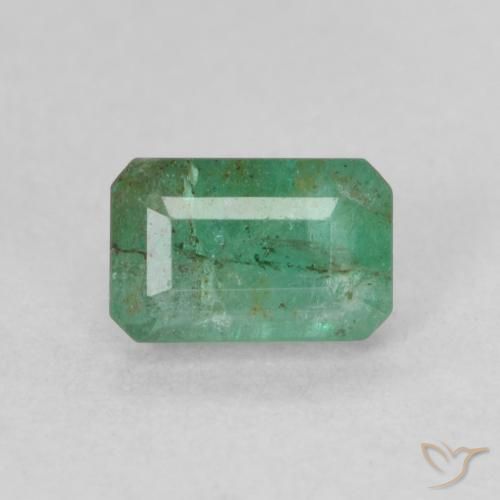 0.69ct 자연스러운 미디엄 라이트 그린 에메랄드, 에메랄드 컷, SI-I1