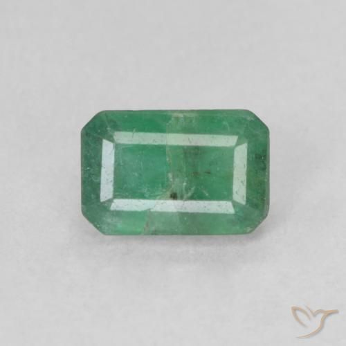 0.57ct 자연스러운 블루 그린 에메랄드, 에메랄드 컷, SI-I1