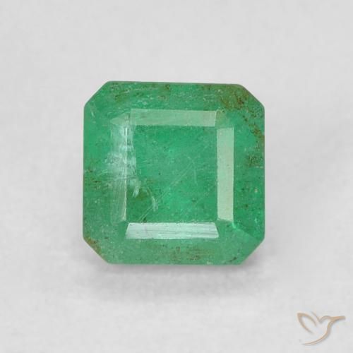 0.43ct 자연스러운 라이트 바질 그린 에메랄드, 에메랄드 컷, SI