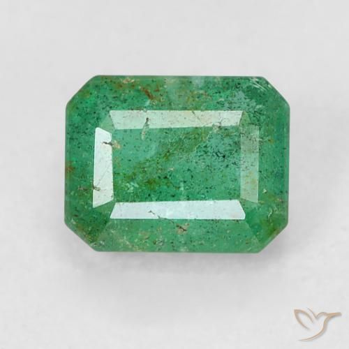 0.51ct 자연스러운 미디엄 그린 에메랄드, 에메랄드 컷, SI