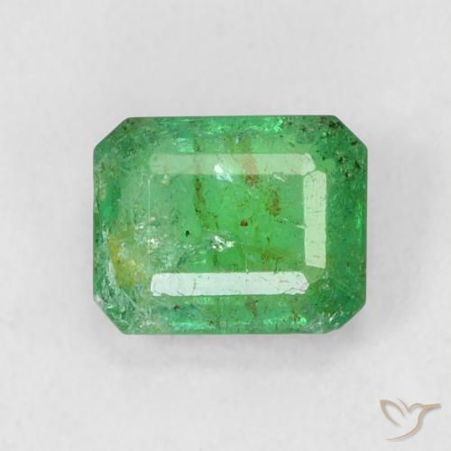0.55ct 자연스러운 미디엄 그린 에메랄드, 에메랄드 컷, SI-I1