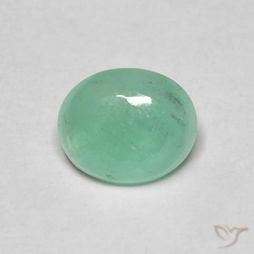0.93캐럿 타원형 에메랄드 원석, 느슨한 인증 에메랄드 콜롬비아에서, 천연 보석, 7 x 5.9 mm, Photo A
