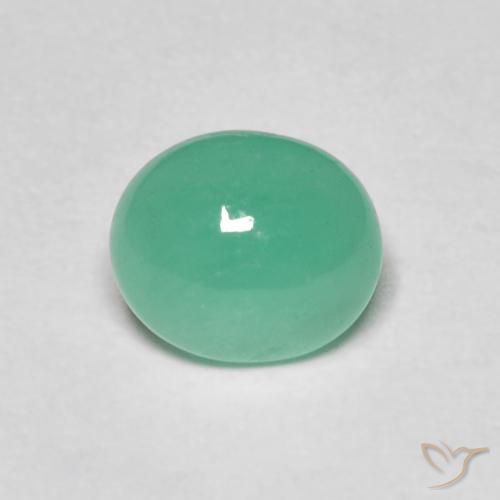 1.08ct 자연스러운 펀 그린 에메랄드, 타원형, 투명한