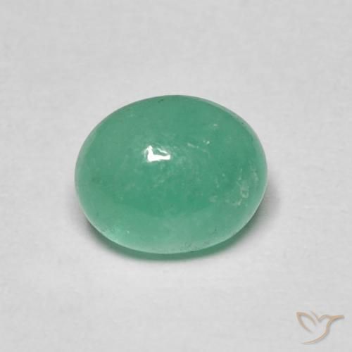 1.25ct 자연스러운 미디엄 그린 에메랄드, 타원형, 투명한