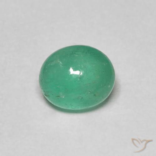 0.86ct 자연스러운 강렬한 민트 그린 에메랄드, 타원형, 투명한