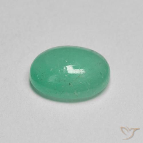 0.95캐럿 천연 밝은 녹색 에메랄드, 타원형, 투명한