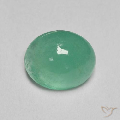 0.80ct 자연스러운 청록색 에메랄드, 타원형, 투명한