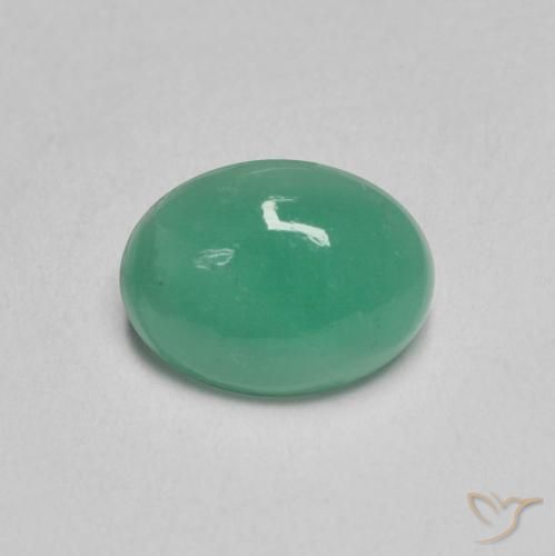 1.09ct 자연스러운 쿨 그린 에메랄드, 타원형, 투명한
