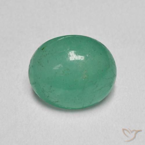0.79ct 자연스러운 연한 초록색 에메랄드, 타원형, 투명한