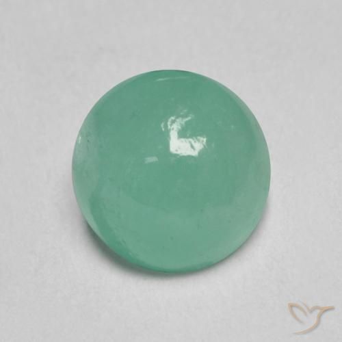 1.04ct 자연스러운 연한 초록색 에메랄드, 둥근, 투명한