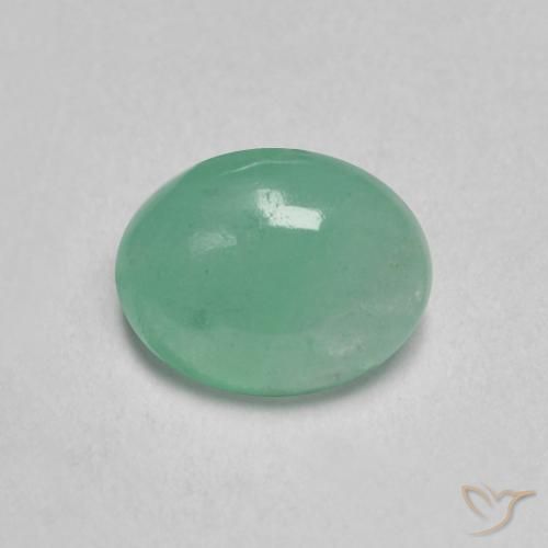 0.57ct 자연스러운 쿨 그린 에메랄드, 타원형, 투명한