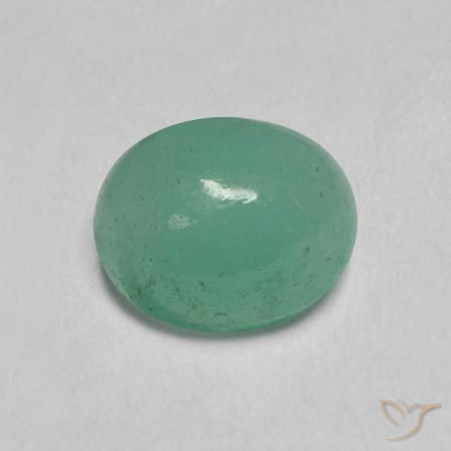 0.65ct 자연스러운 연한 초록색 에메랄드, 타원형, 투명한