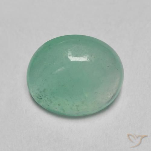 0.78ct 자연스러운 쿨 그린 에메랄드, 타원형, 투명한