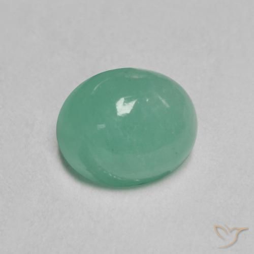 0.64캐럿 천연 라이트 그린 에메랄드, 타원형 컷, 5.7×4.8 mm, 투명한
