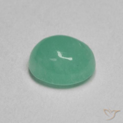 0.64캐럿 천연 라이트 그린 에메랄드, 타원형 컷, 5.7×4.8 mm, 투명한