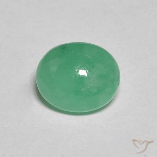 1.11ct 자연스러운 라이트 바질 그린 에메랄드, 타원형, 투명한