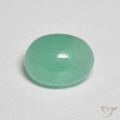 1.02ct 자연스러운 강렬한 민트 그린 에메랄드, 타원형, 투명한