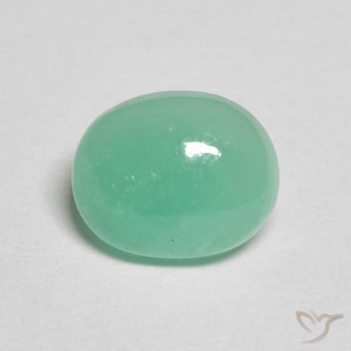 1.12ct 자연스러운 강렬한 민트 그린 에메랄드, 타원형, 투명한