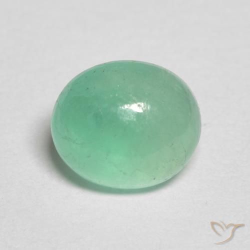 0.88ct 자연스러운 피스타치오 그린 에메랄드, 타원형, 투명한