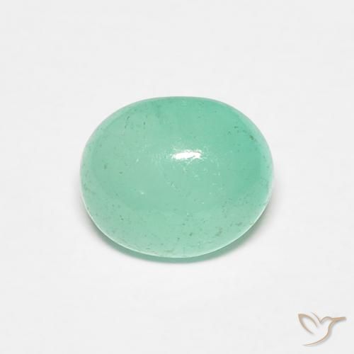 0.90ct 자연스러운 연한 초록색 에메랄드, 타원형, 투명한