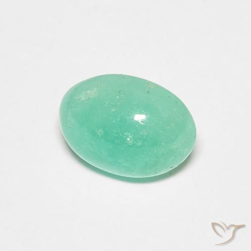 0.75ct 자연스러운 연한 초록색 에메랄드, 타원형, 투명한