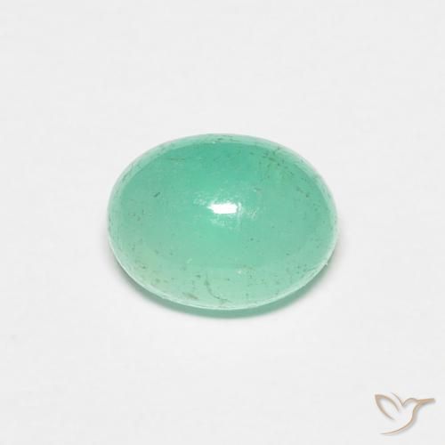 0.91ct 자연스러운 연한 초록색 에메랄드, 타원형, 투명한