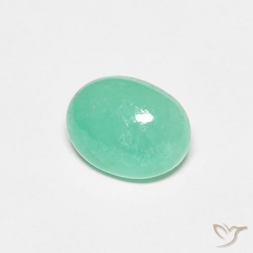 1.12ct 자연스러운 연한 초록색 에메랄드, 타원형, 투명한