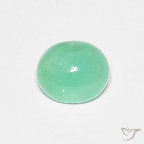 0.77ct 자연스러운 밝은 녹색 에메랄드, 타원형, 투명한