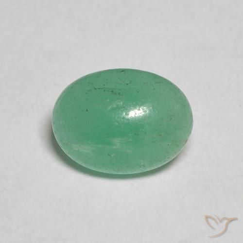 0.75ct 자연스러운 미디엄 그린 에메랄드, 타원형, 투명한