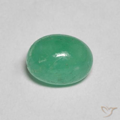 0.96ct 자연스러운 연한 초록색 에메랄드, 타원형, 투명한