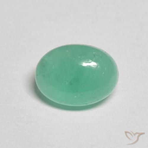 1.20ct 자연스러운 밝은 녹색 에메랄드, 타원형, 투명한