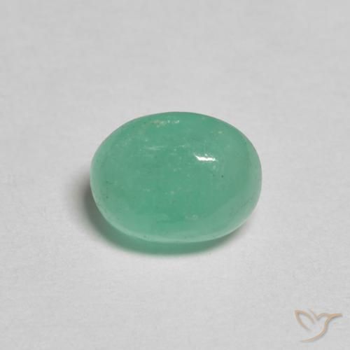0.77ct 자연스러운 피스타치오 그린 에메랄드, 타원형, 투명한