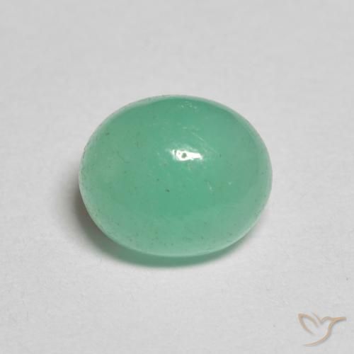 1.25ct 자연스러운 연한 초록색 에메랄드, 타원형, 투명한