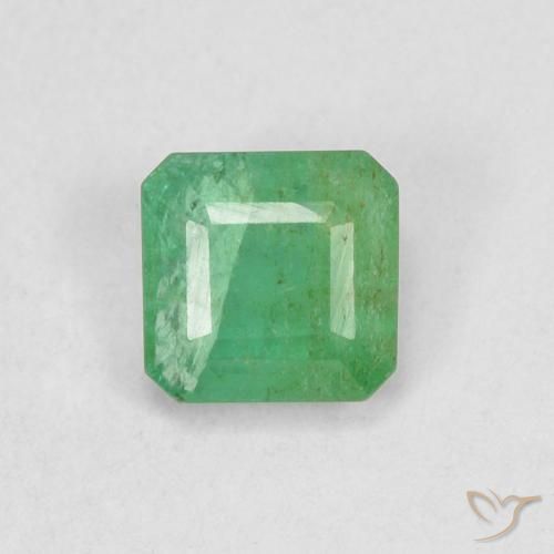 0.42ct 자연스러운 토끼풀 그린 에메랄드, 에메랄드 컷, SI