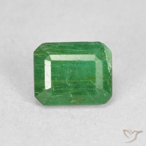 0.59ct 자연스러운 미디엄 그린 에메랄드, 에메랄드 컷, SI