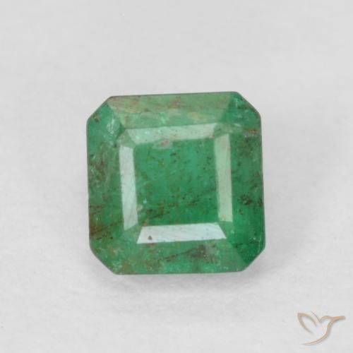 0.40ct 자연스러운 미디엄 그린 에메랄드, 에메랄드 컷, SI