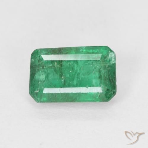 0.64ct 자연스러운 따뜻한 녹색 에메랄드, 에메랄드 컷, SI