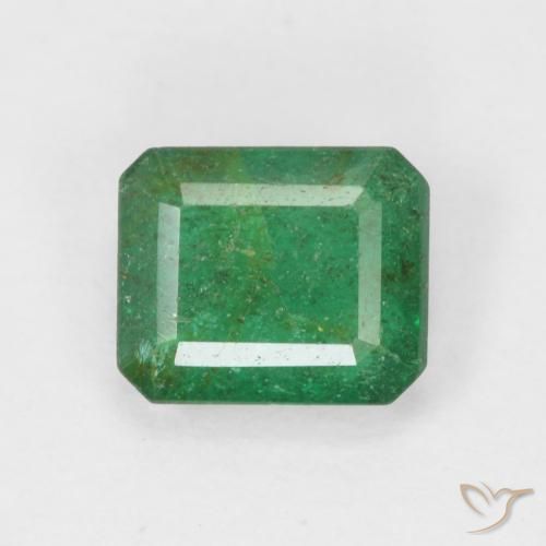 0.78캐럿 천연 미디엄 그린 에메랄드, 에메랄드 컷, 6.1×5.1 mm, SI
