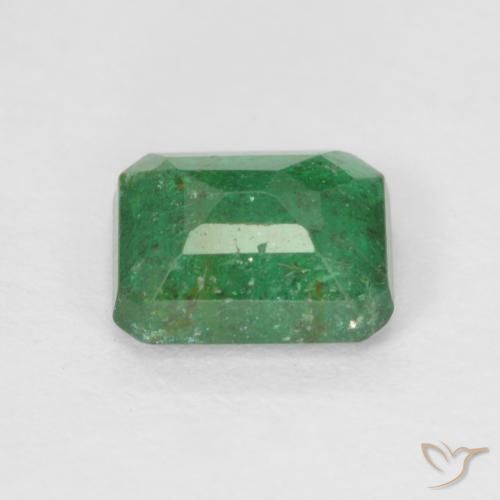 0.78캐럿 천연 미디엄 그린 에메랄드, 에메랄드 컷, 6.1×5.1 mm, SI