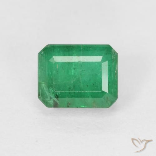 0.71캐럿 천연 미디엄 그린 에메랄드, 에메랄드 컷, 5.2×4.2 mm, SI