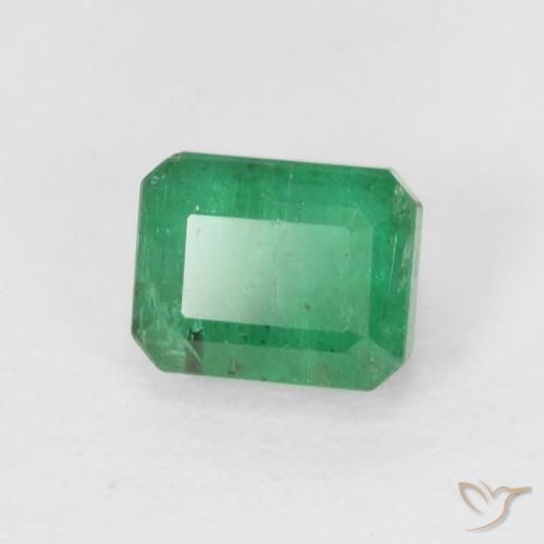 0.71캐럿 천연 미디엄 그린 에메랄드, 에메랄드 컷, 5.2×4.2 mm, SI