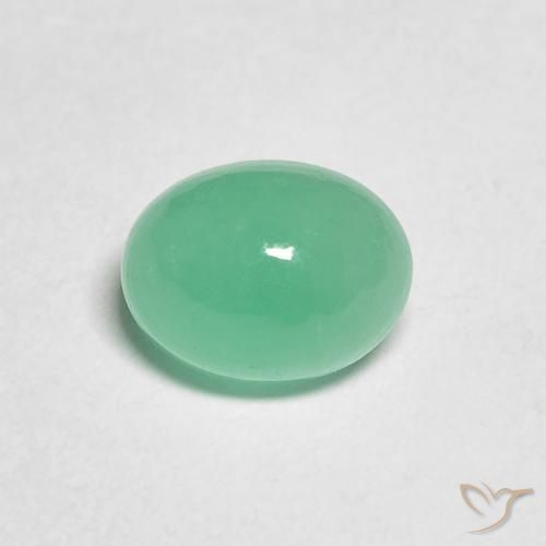 1.10ct 자연스러운 미디엄 그린 에메랄드, 타원형, 투명한