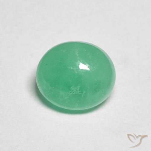 1.17ct 자연스러운 미디엄 그린 에메랄드, 타원형, 투명한