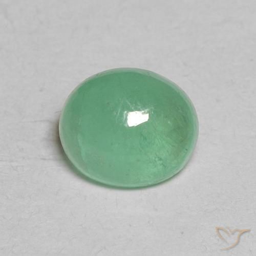 0.64ct 자연스러운 민트 그린 에메랄드, 타원형, 투명한