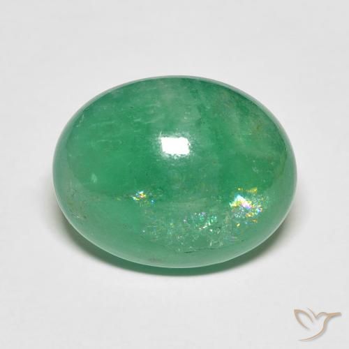 8.05ct 자연스러운 연한 초록색 에메랄드, 타원형, 투명한