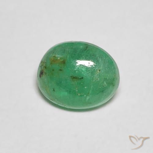 0.37캐럿 천연 미디엄 그린 에메랄드, 타원형 컷, 5.3×4.3 mm, 투명한
