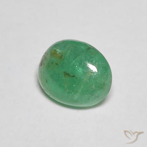 0.37캐럿 천연 미디엄 그린 에메랄드, 타원형 컷, 5.3×4.3 mm, 투명한